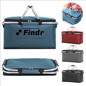 Foldable Insulated Picnic Basket Cooler